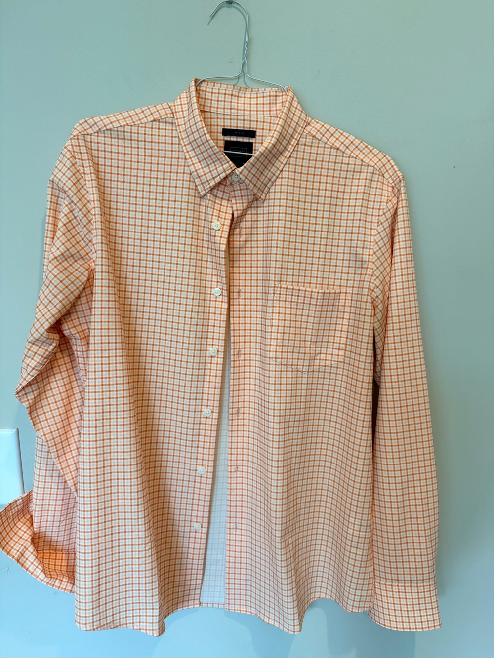 14th & Union Orange and White Checked Button-Up Shirt - Ultralight Weight